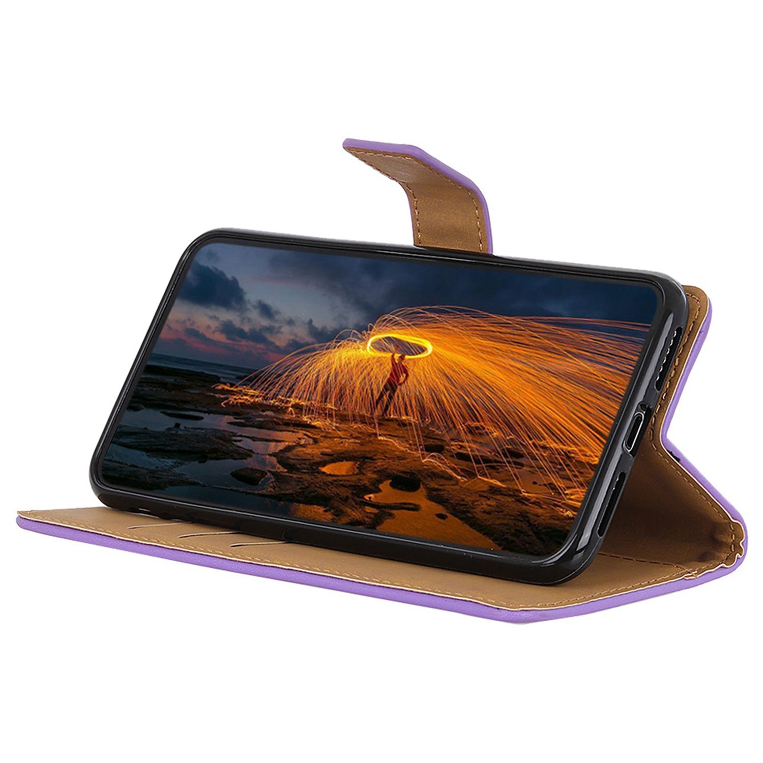 For Samsung Galaxy Xcover7 Leather Phone Case with Wallet Stand Magnetic Clasp - Purple For Samsung Galaxy Xcover7 Leather Phone Case with Wallet Stand Magnetic Clasp - Purple
